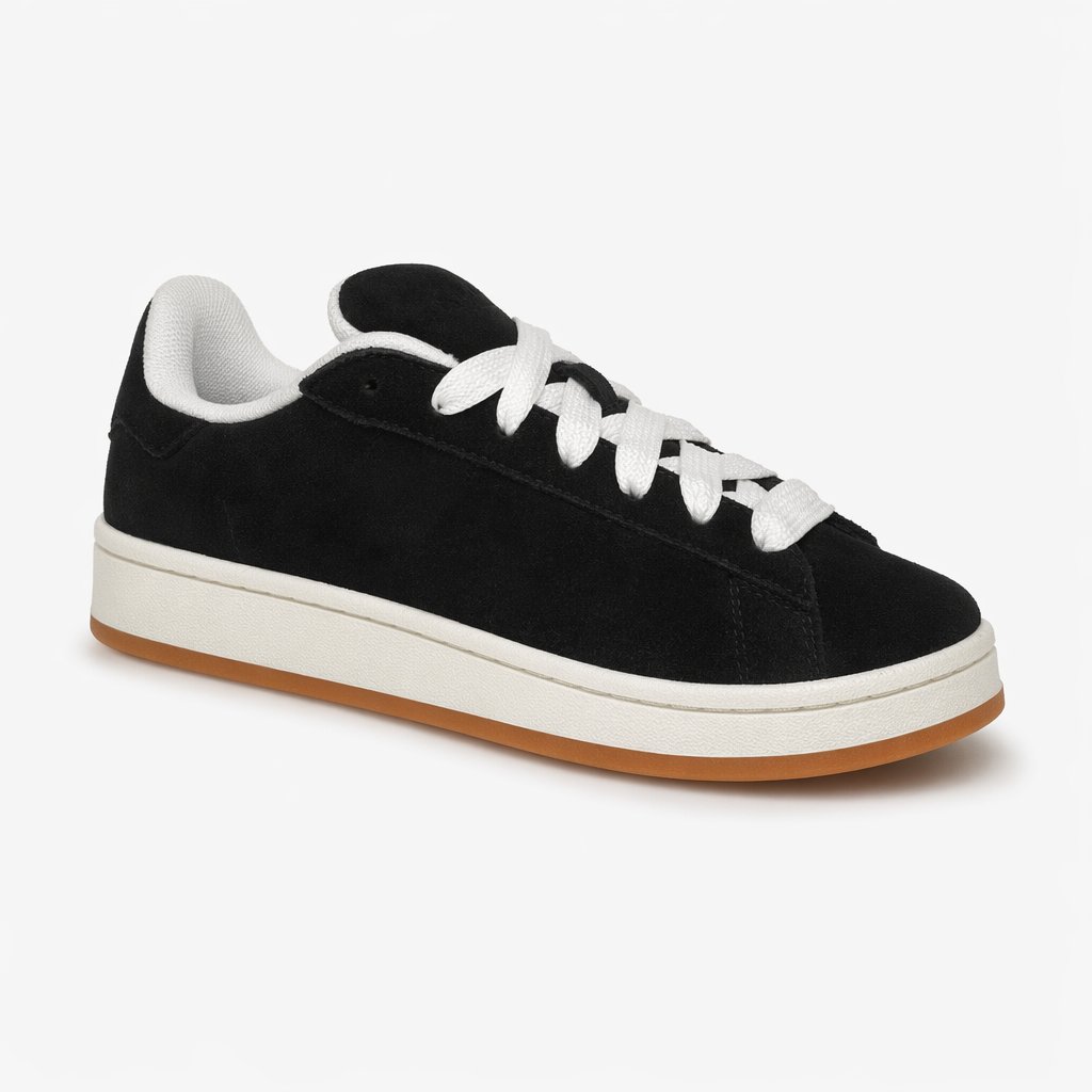 Retro Suede Skate Sneaker · Black/White