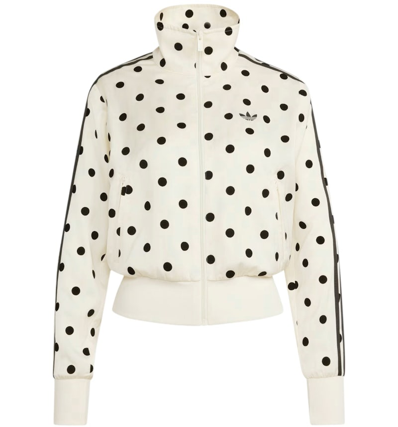 adidas Women's Satin Polka Dots TT Track Jacket Off White