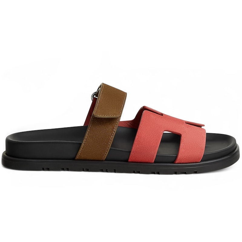Hermes Chypre Sandal Rouge Tomette Terre AmbrÃ©e Suede Goatskin (Women's)