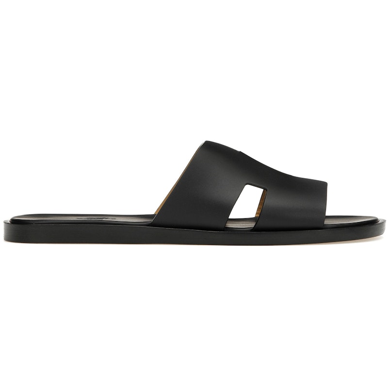 Hermes Izmir Sandal Noir Smooth Calfskin Leather