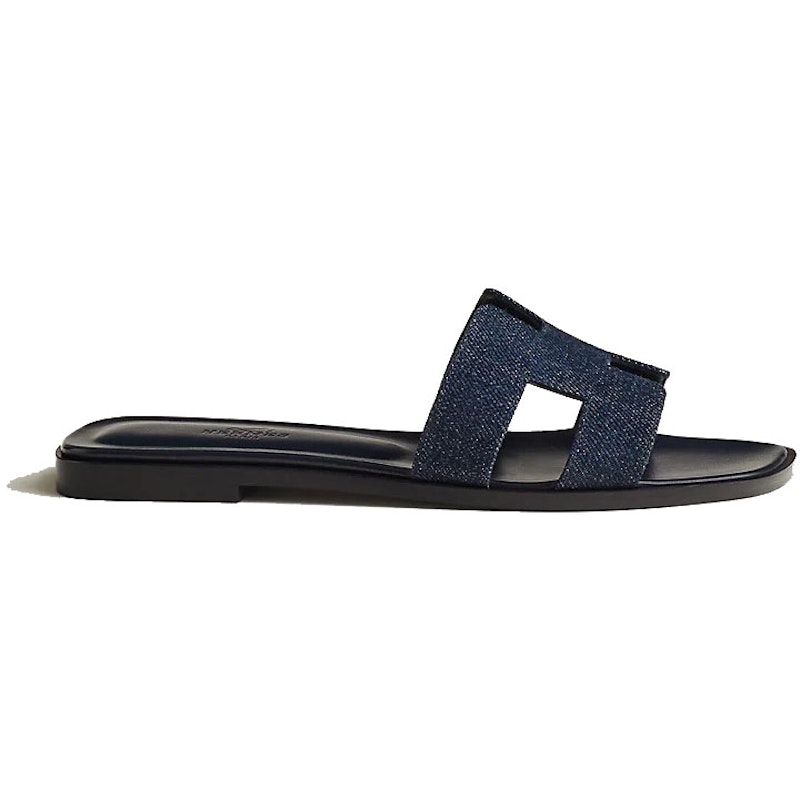 Hermes Oran Sandal Bleu Brut Denim