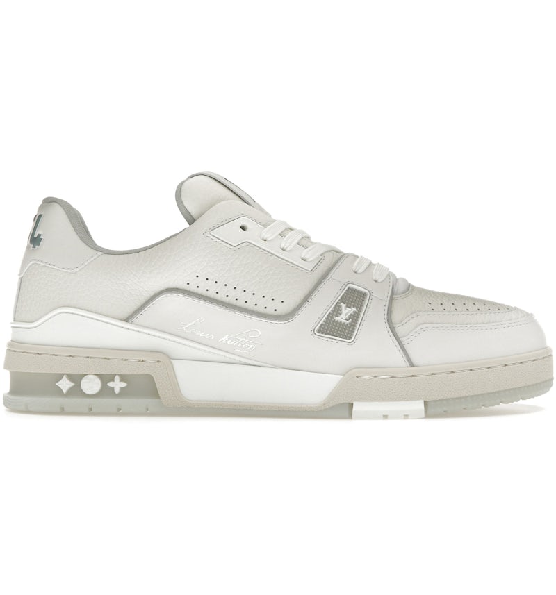 Louis Vuitton Trainer White Grey Signature