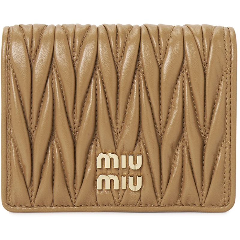 Miu Miu Matelasse Short Wallet Brown