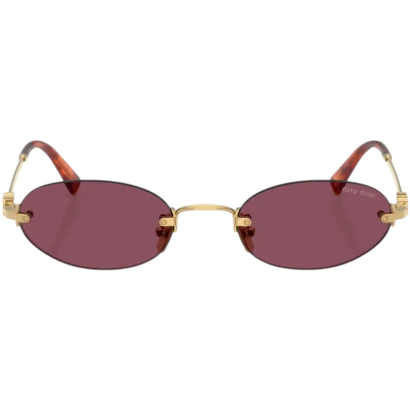 Miu Miu Women's Oval Sunglasses Gold