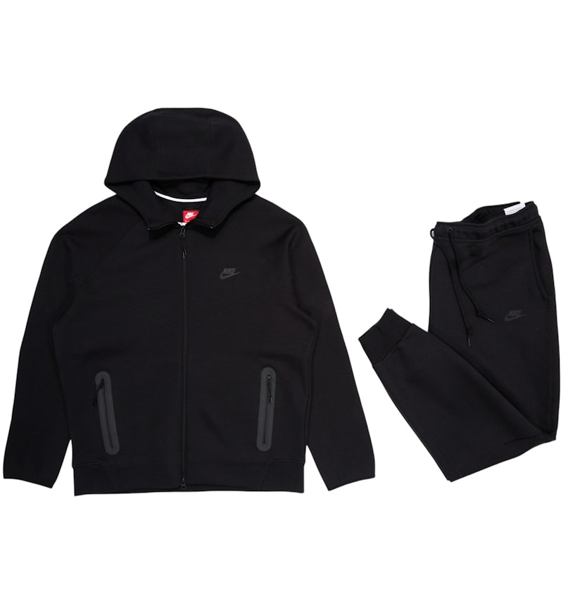 Nike Sportswear Tech Fleece Full-Zip Hoodie & Joggers Set Black/Black