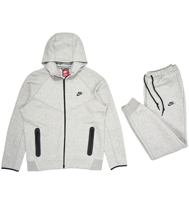 Nike Sportswear Tech Fleece Full-Zip Hoodie & Joggers Set Dark Heather Grey/Black