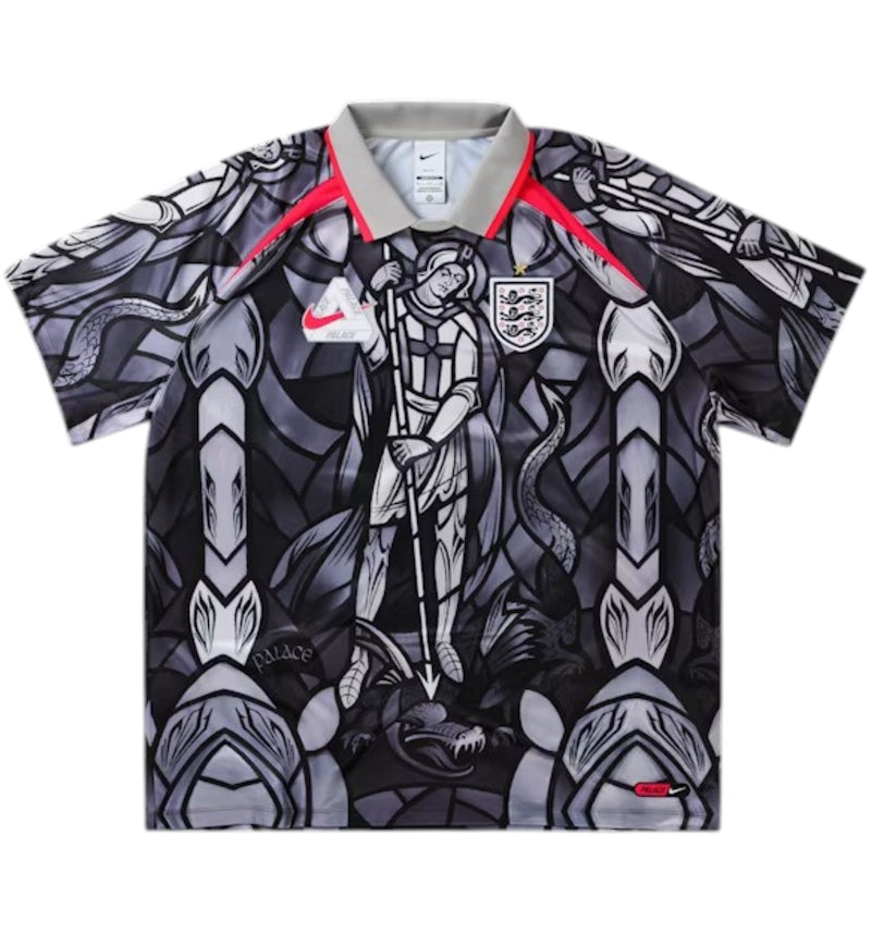 Palace x Nike England Dri-FIT Football Jersey Pewter Grey/Bright Crimson